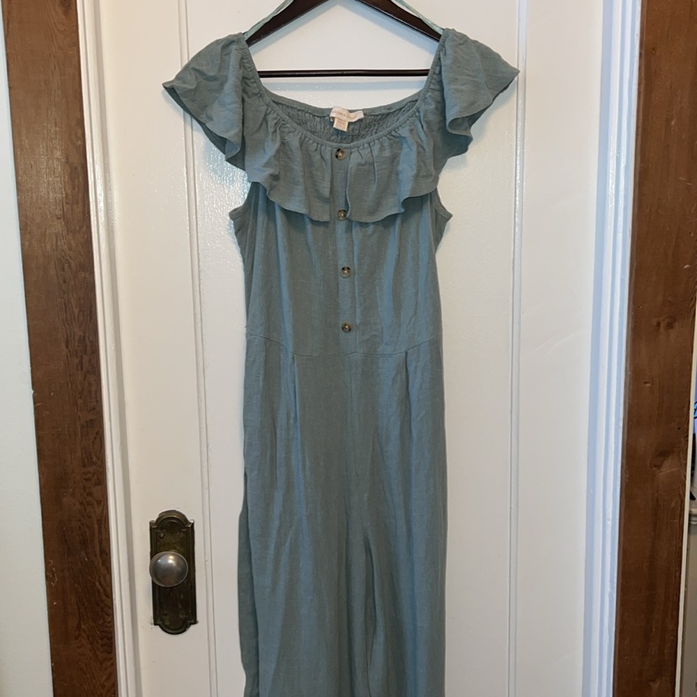 Monteau LA Green/Gray Jumpsuit - Large